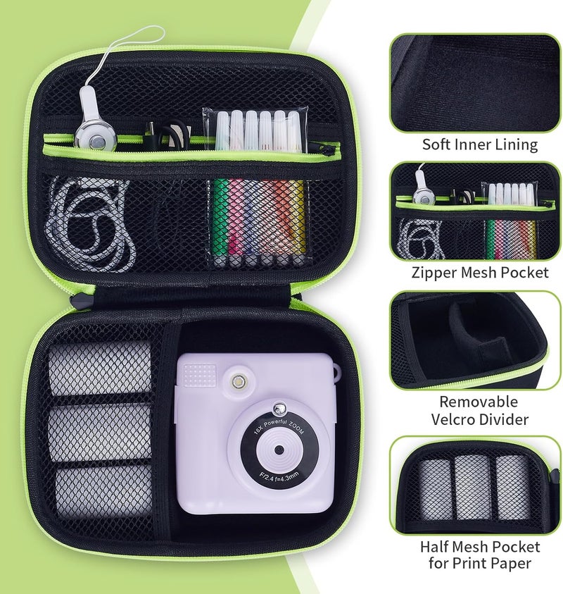 Hikkon Camera Case Compatible for ESOXOFFORE/Upgrade/Dylanto/Yehtta/HiMont/CAMCLID Kids Instant Print Camera Toy,Portable Digital Camera Storage Holder Organizer Bag (Case Only) - Black - Image 4